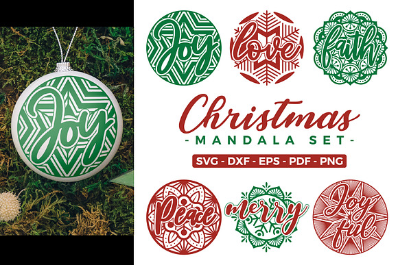 Download Christmas Typography Mandala Bundle Pre Designed Illustrator Graphics Creative Market PSD Mockup Templates