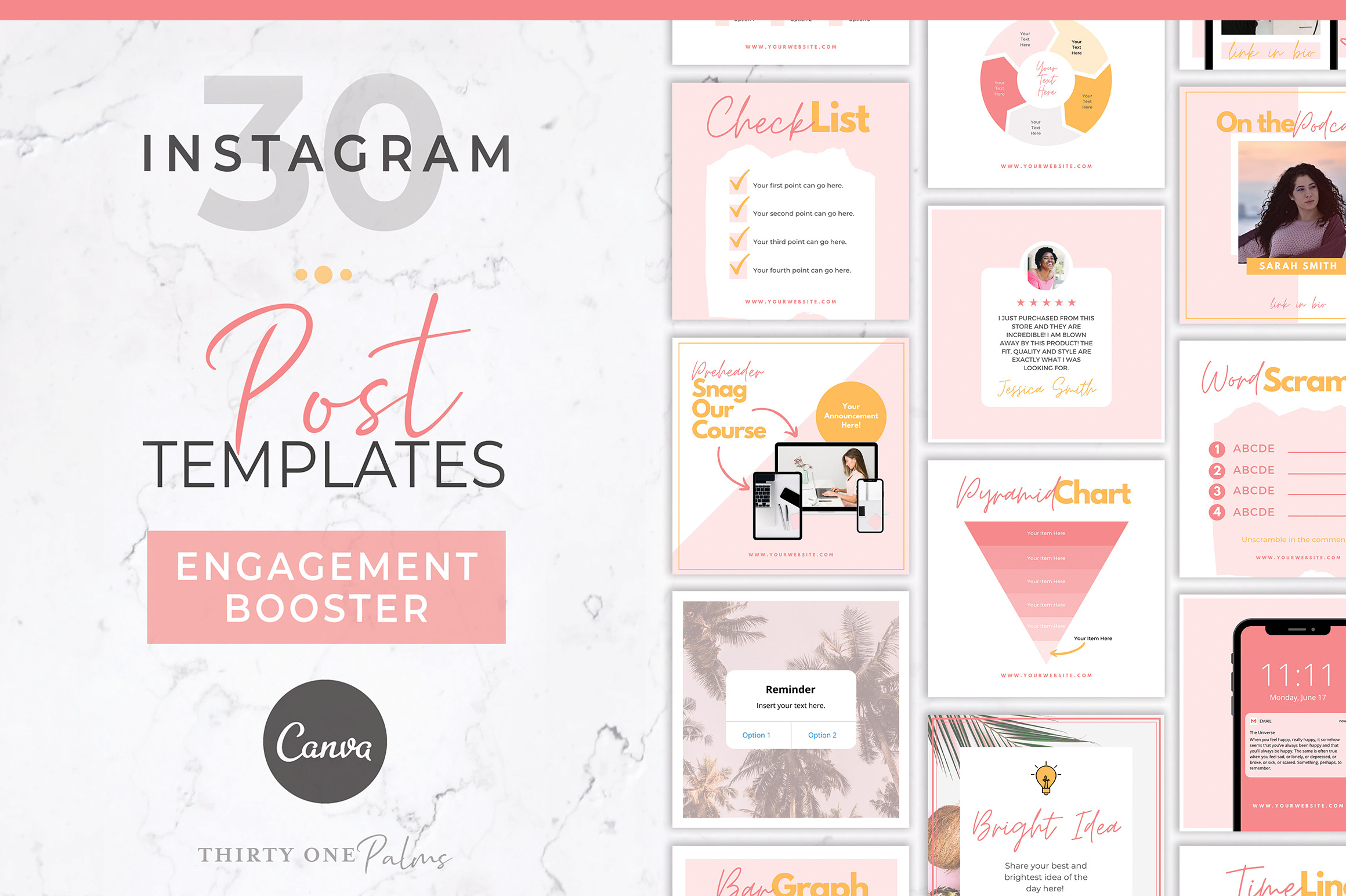 Instagram Engagement Booster | Pink | Canva Templates ~ Creative Market