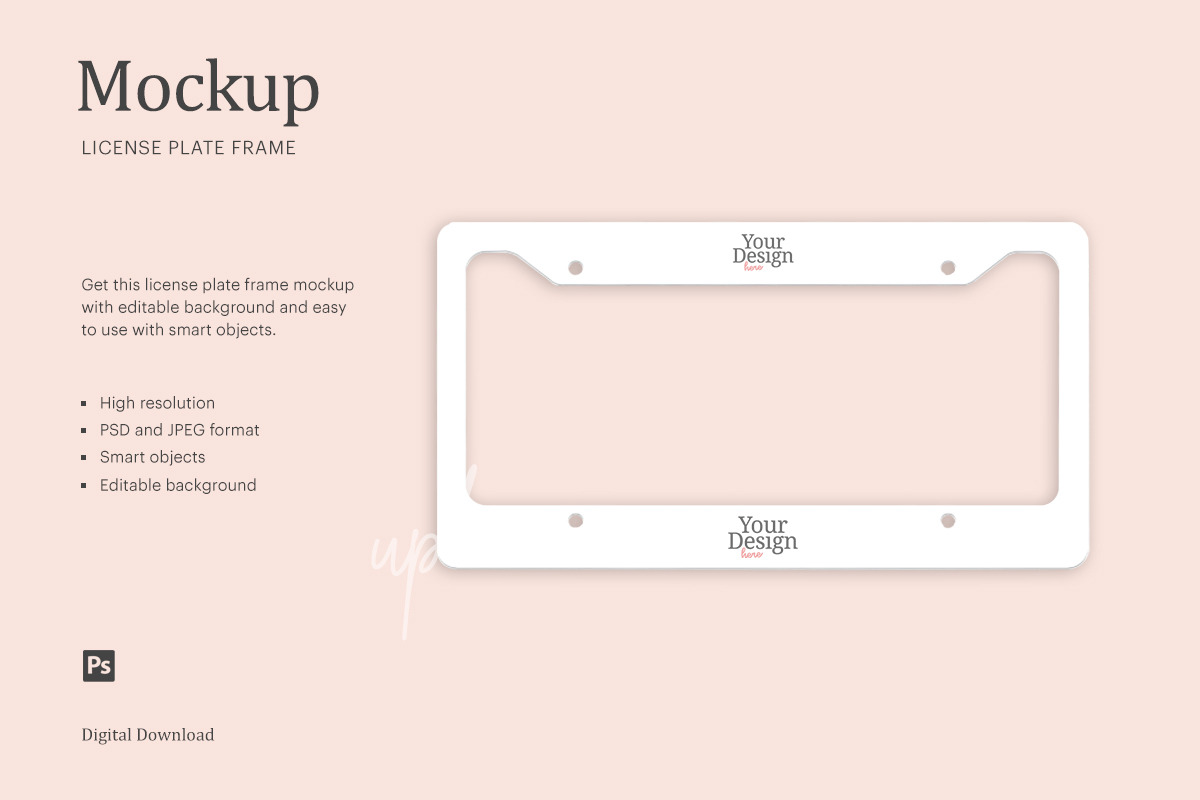 License Plate Frame Mock Up | Creative Photoshop Templates ...