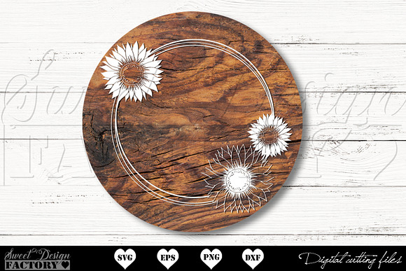 Download Sunflowers Wreath Svg Pre Designed Photoshop Graphics Creative Market