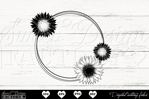 Download Sunflowers Wreath Svg Pre Designed Photoshop Graphics Creative Market