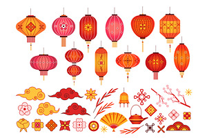 Chinese new year elements. Festive | Pre-Designed Vector Graphics