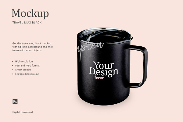 Download Insulated Travel Mug Mock Up Creative Photoshop Templates Creative Market