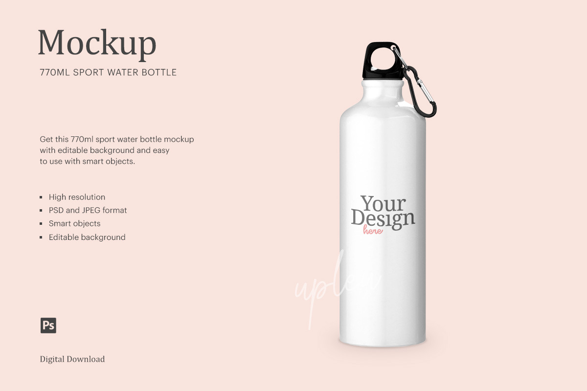 Download Stainless Steel Water Bottle Mock Up Creative Photoshop Templates Creative Market