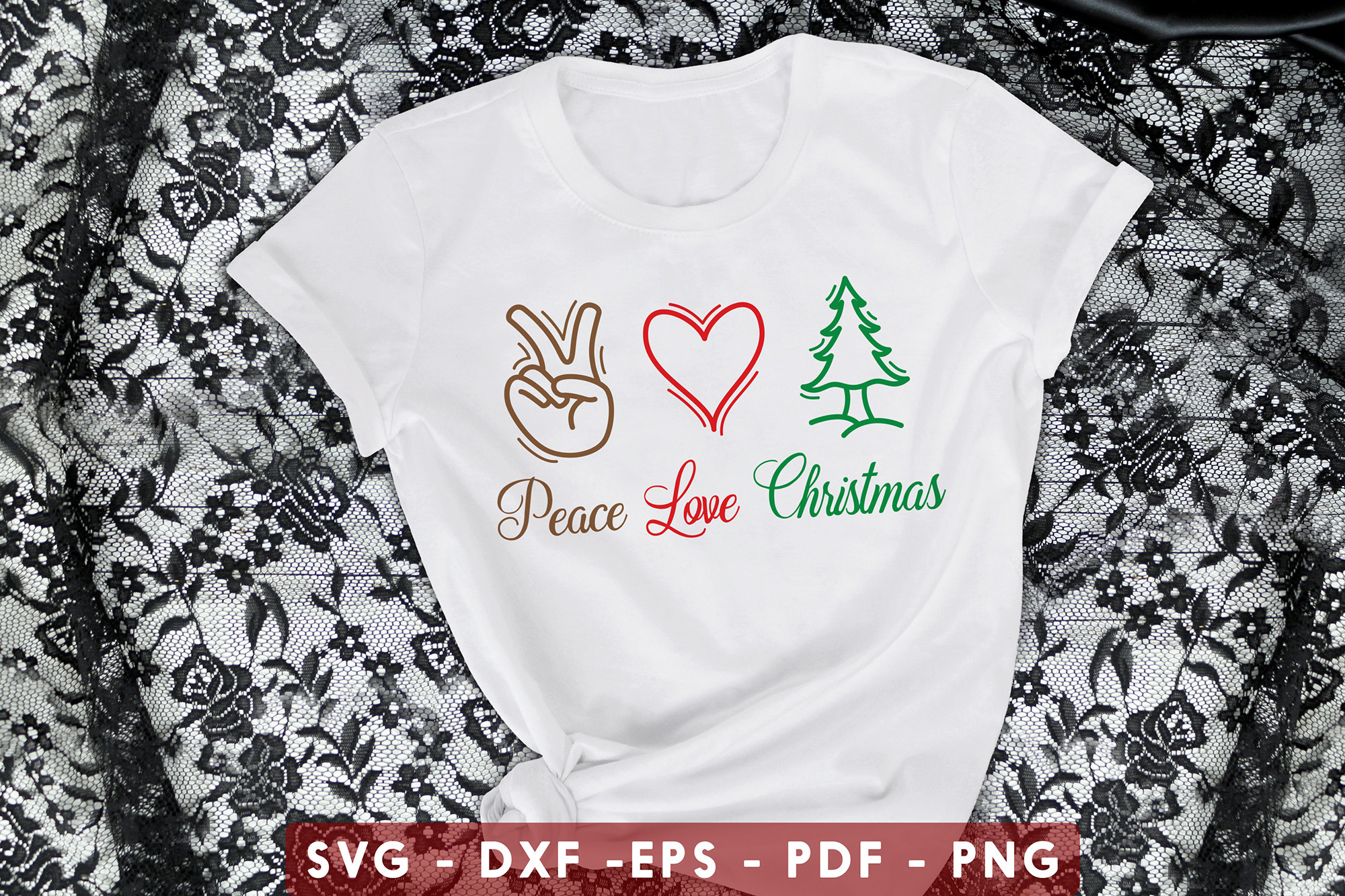 Download Peace Love Christmas Svg Pre Designed Vector Graphics Creative Market PSD Mockup Templates