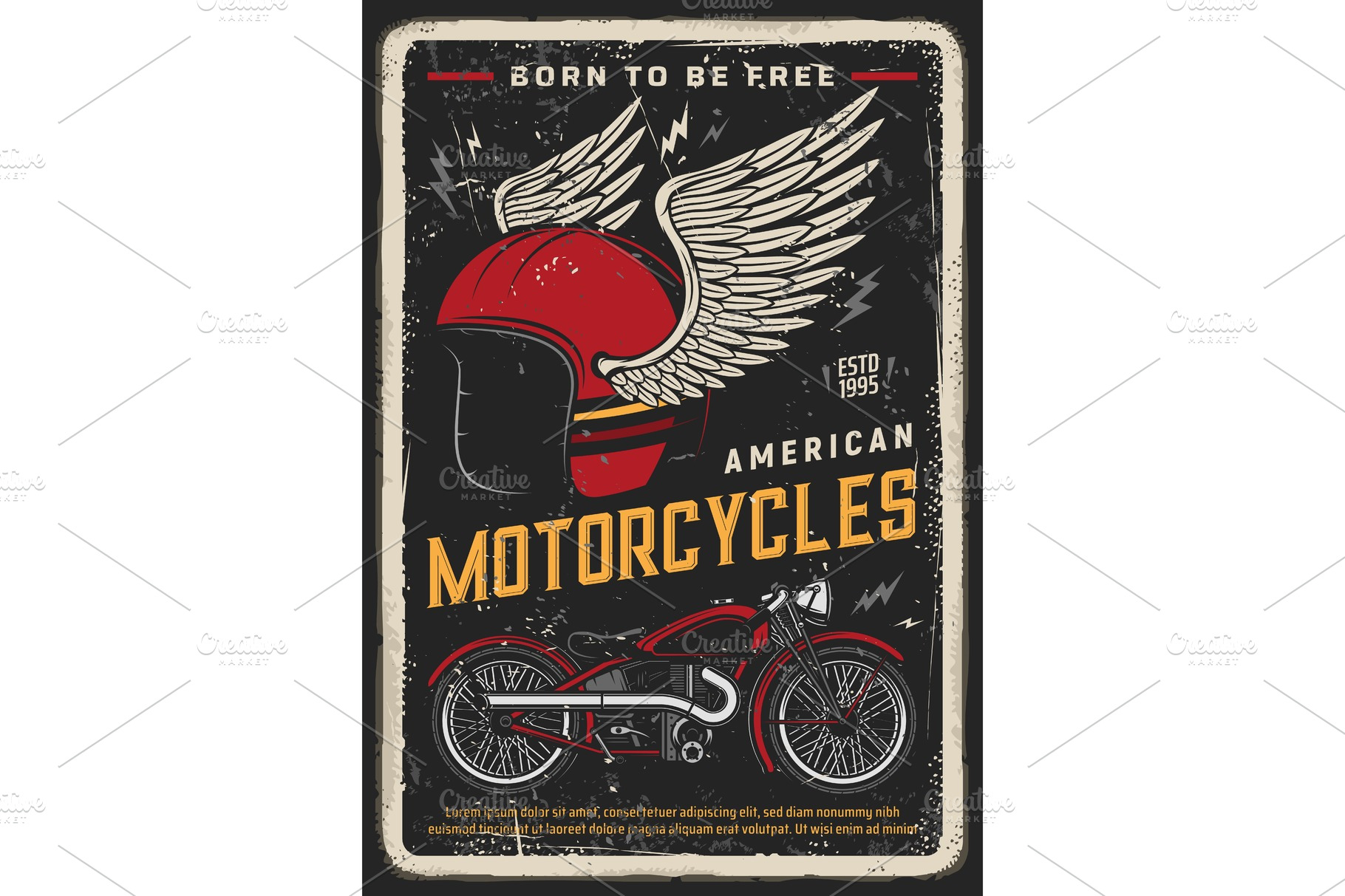 Motorcycle poster, motorbike | Illustrations ~ Creative Market