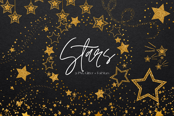 Gold Glitter Stars Png - Try to search more transparent images related