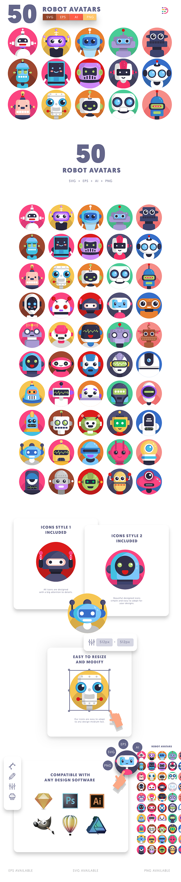 The Free User Avatar Icon Set (50 Icons in SVG & PNG Formats)