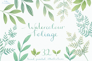 Watercolor Fern Leaf Pack | Custom-Designed Illustrations ~ Creative Market