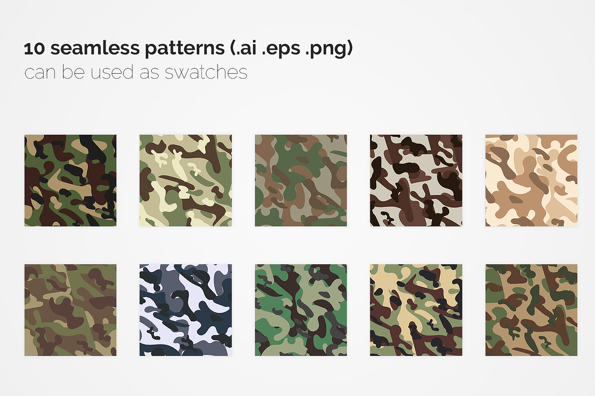 British Army Camouflage Patterns PreDesigned Illustrator Graphics