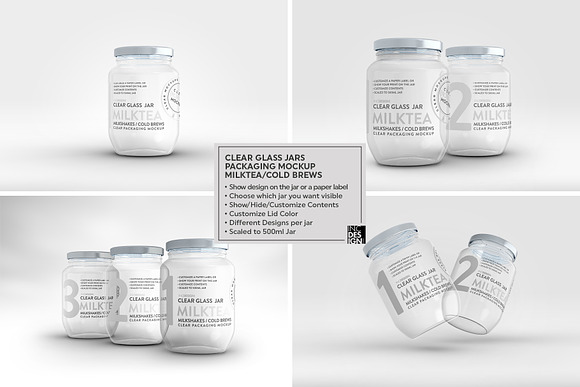 Download Clear Glass Jar Packaging Mockup Creative Photoshop Templates Creative Market