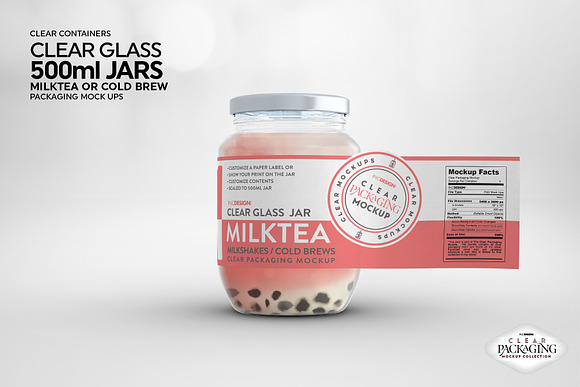 Download Clear Glass Jar Packaging Mockup Creative Photoshop Templates Creative Market