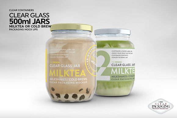 Download Clear Glass Jar Packaging Mockup Creative Photoshop Templates Creative Market