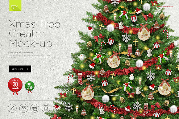 Download Christmas Tree Creator Mock Up Creative Photoshop Templates Creative Market