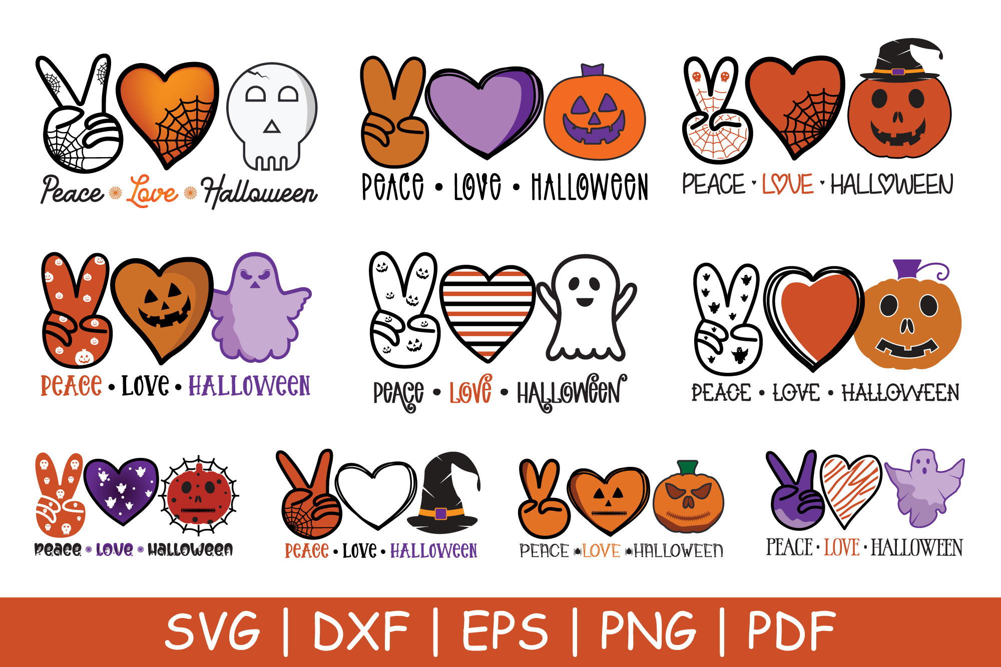 Download Peace Love Halloween Svg Bundle Pre Designed Illustrator Graphics Creative Market PSD Mockup Templates