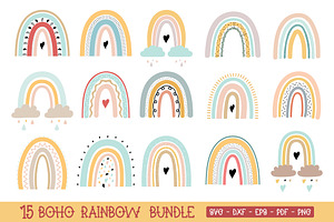 Download Boho Rainbow Alphabet Clipart Svg Pre Designed Photoshop Graphics Creative Market