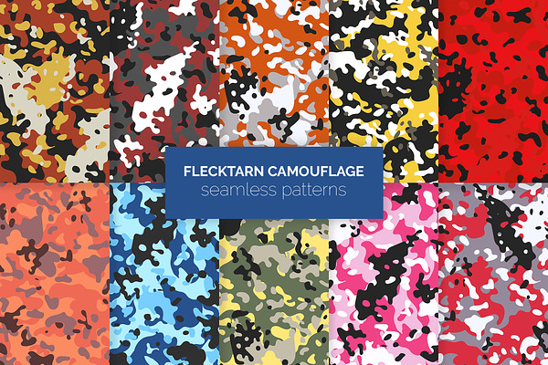 Flecktarn Camo Seamless Patterns | Pre-Designed Illustrator Graphics ...