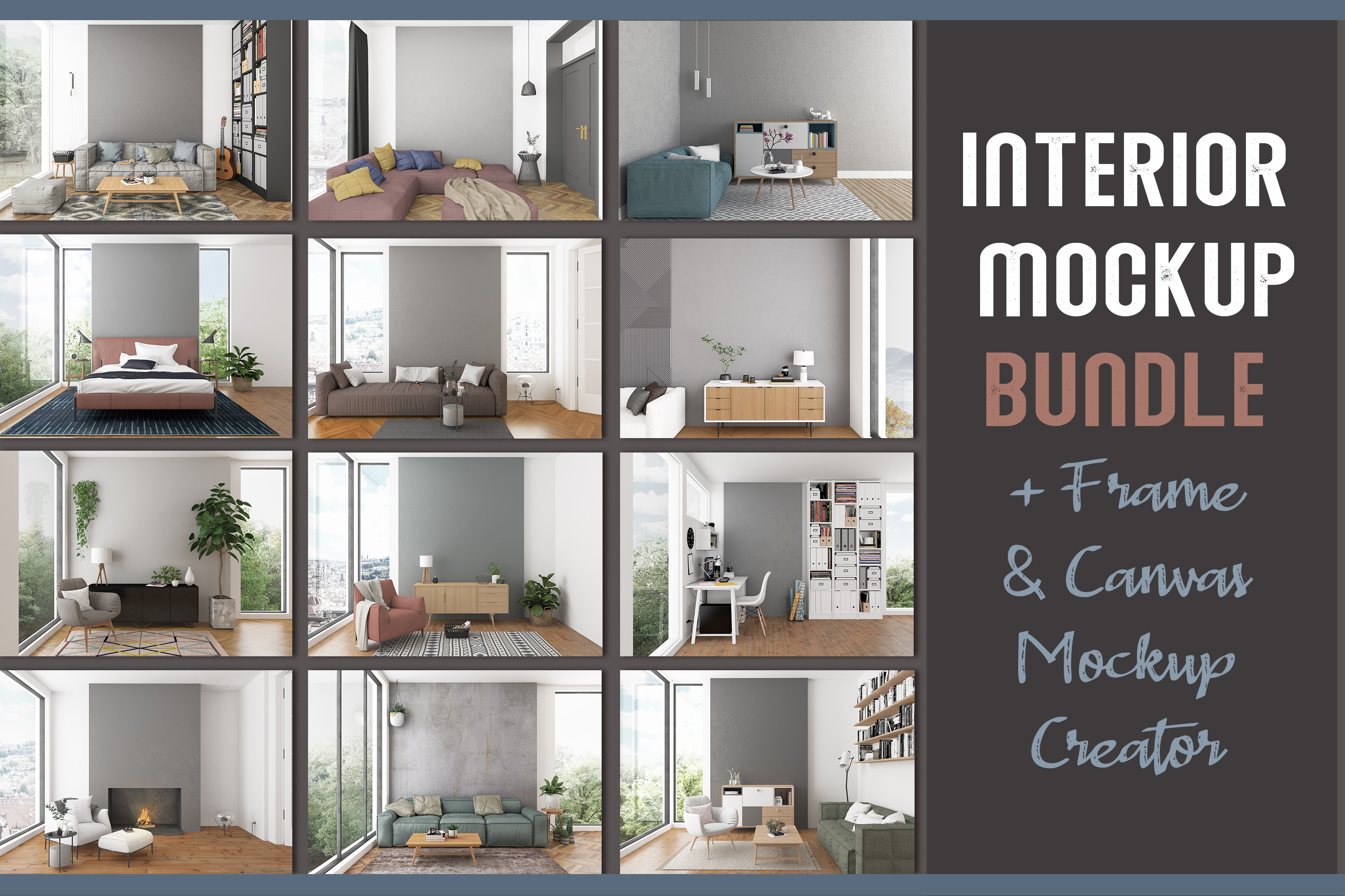 Download Interior Mockup Bundle Creative Market PSD Mockup Templates