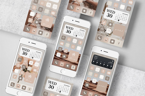 Neutral Tone Aesthetic Ios 14 Icons Custom Designed Icons Creative Market