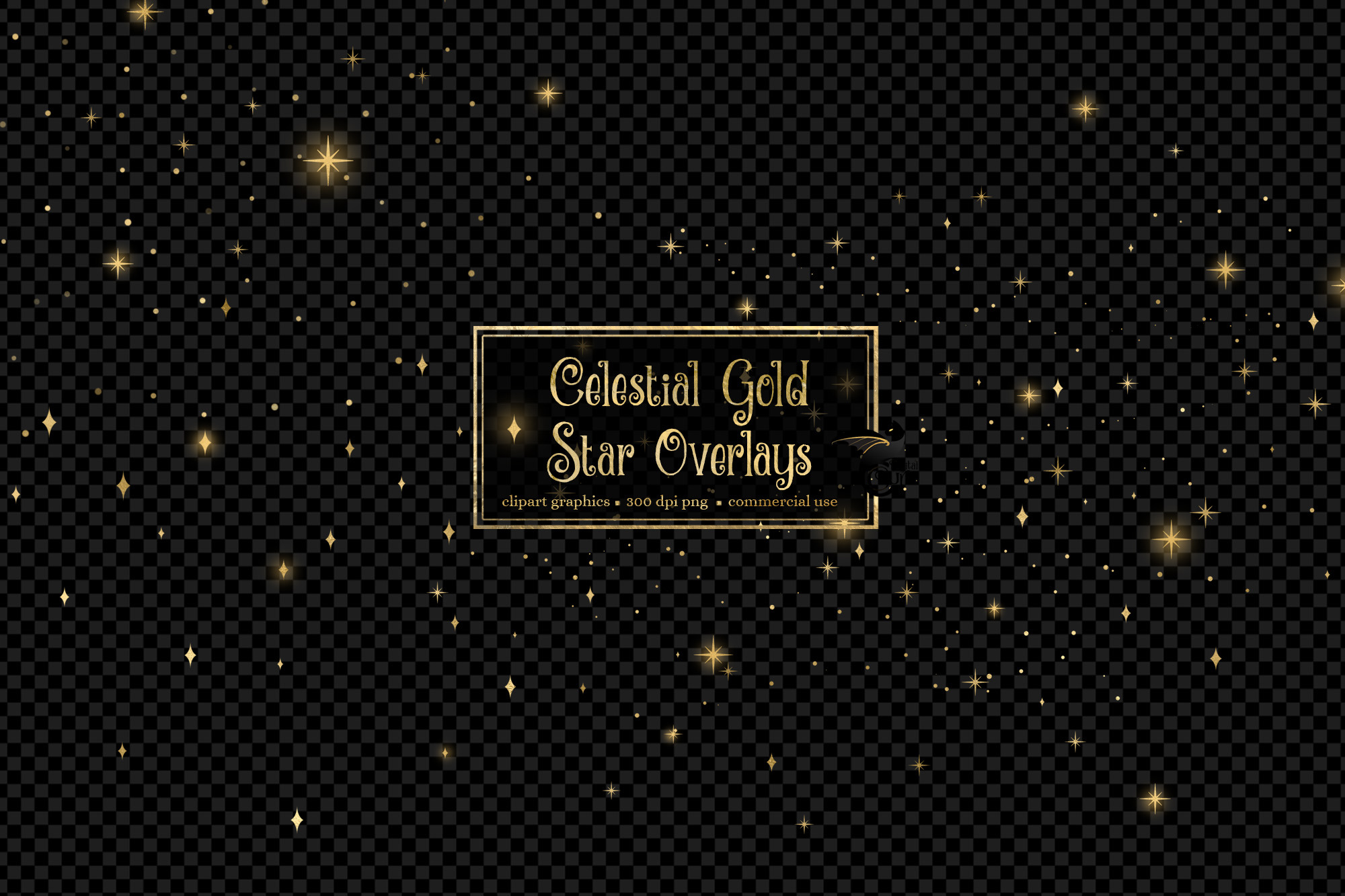 Celestial Gold Star Overlays Illustrations Creative Market