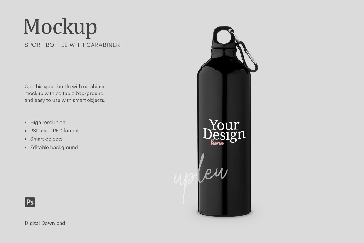 Download Sport Bottle With Carabiner Mock Up | Creative Photoshop ...