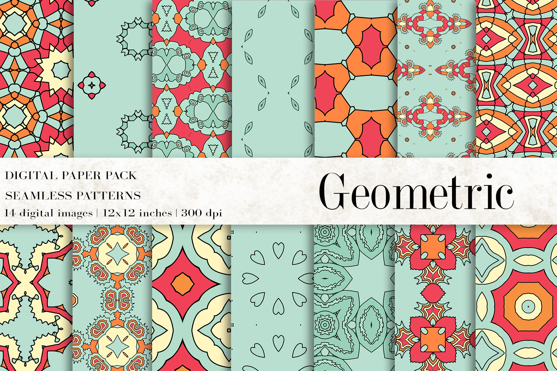 Geometric Vintage Digital Papers | Graphic Patterns ~ Creative Market