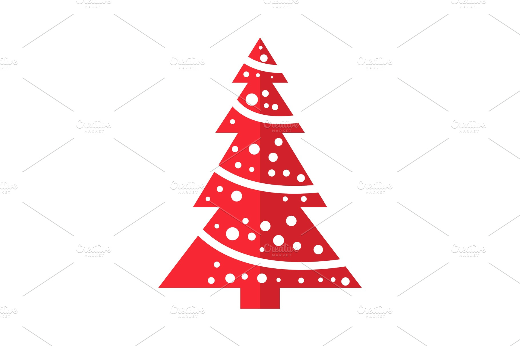 Download Winter Red Christmas Tree Icon Flat Pre Designed Vector Graphics Creative Market 3D SVG Files Ideas | SVG, Paper Crafts, SVG File