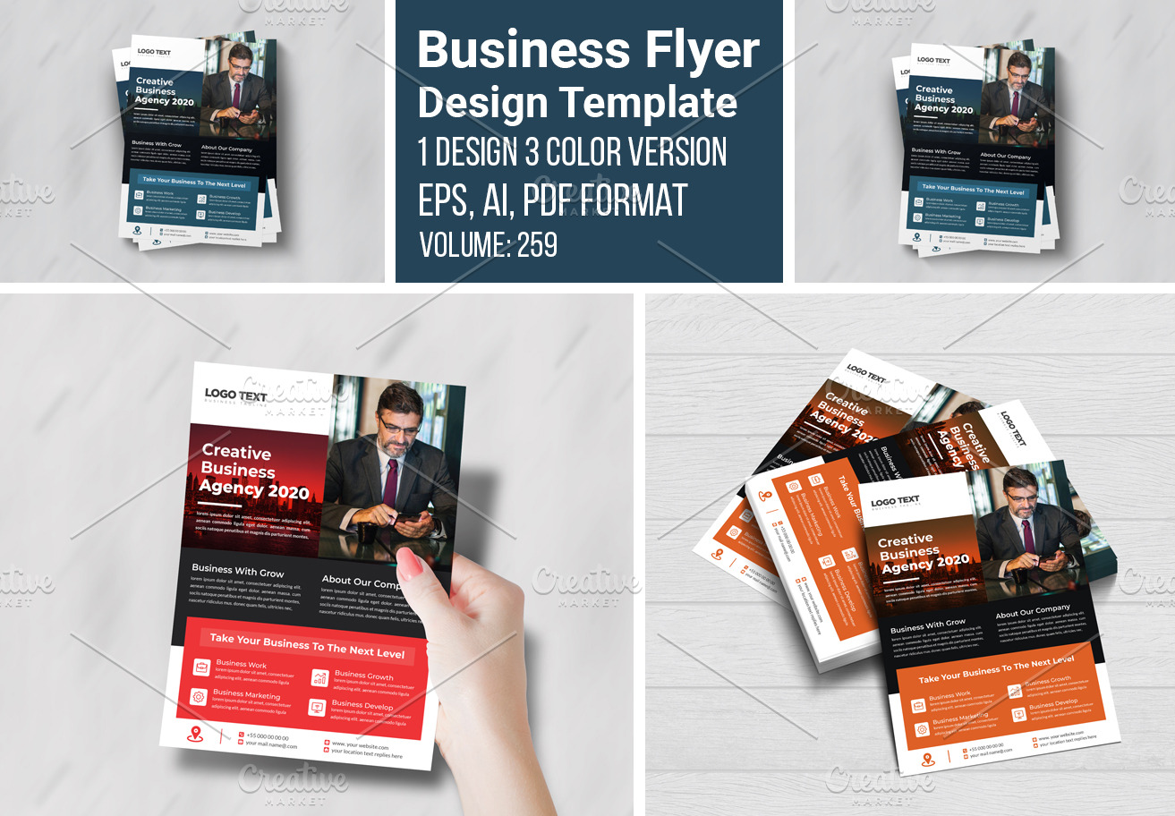 Professional Business Flyer Design Creative Illustrator Templates Creative Market