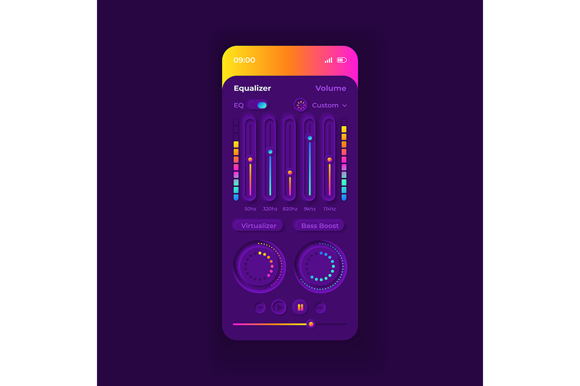 Equalizer theme smartphone interface | Graphics ~ Creative Market