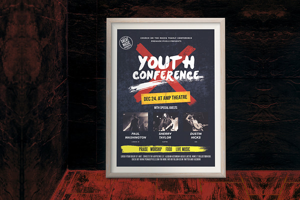 Youth Conference Flyer Creative Photoshop Templates Creative Market