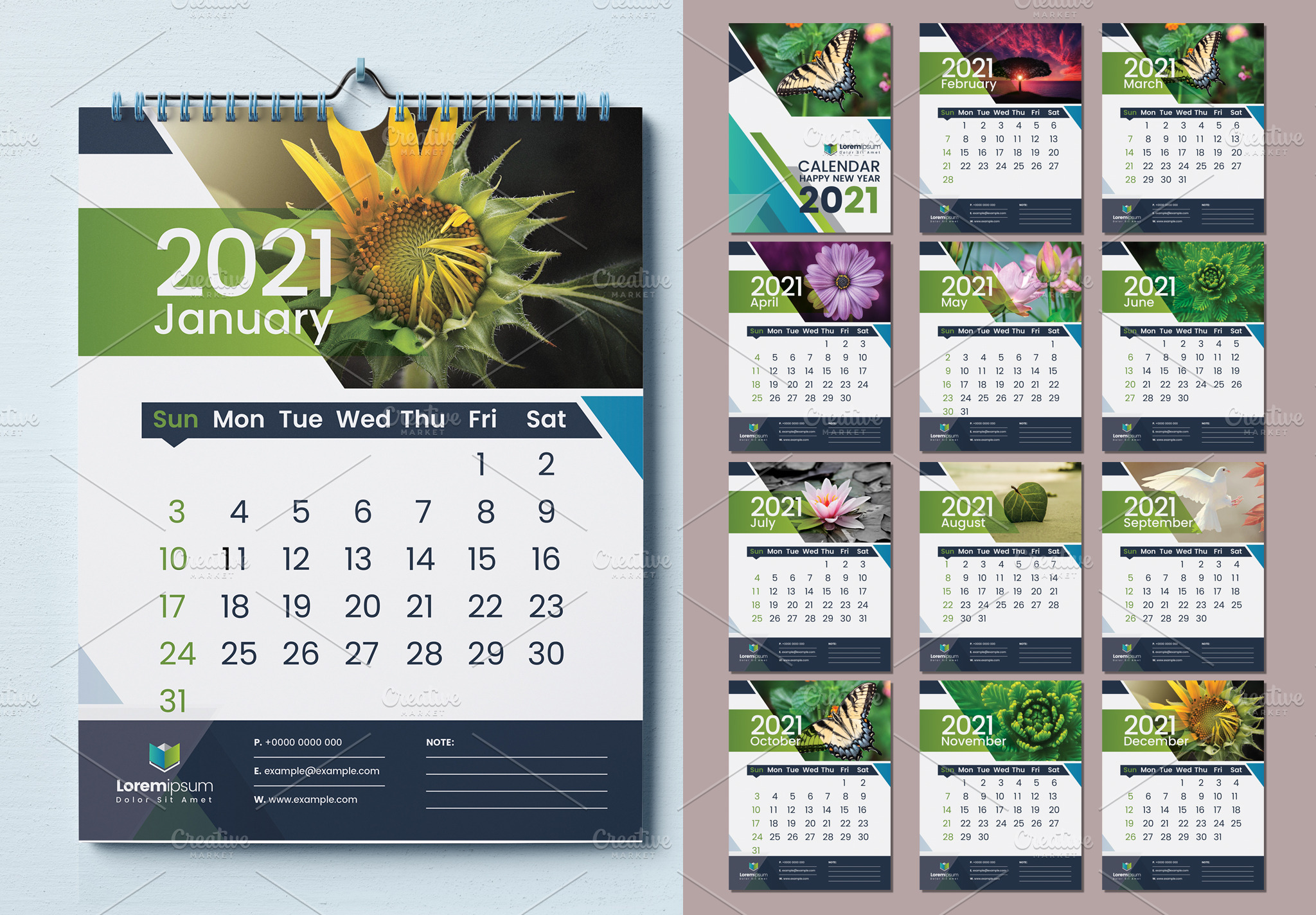 2021 Calendar- Wall Calendar | Creative Illustrator ...