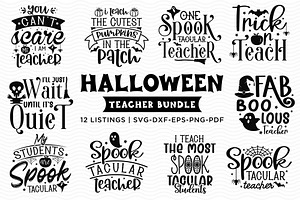 Halloween Teacher Bundle Halloween Pre Designed Illustrator Graphics Creative Market