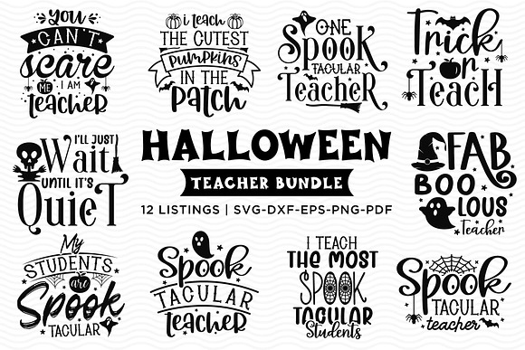 Download Halloween Teacher Bundle Halloween Pre Designed Illustrator Graphics Creative Market