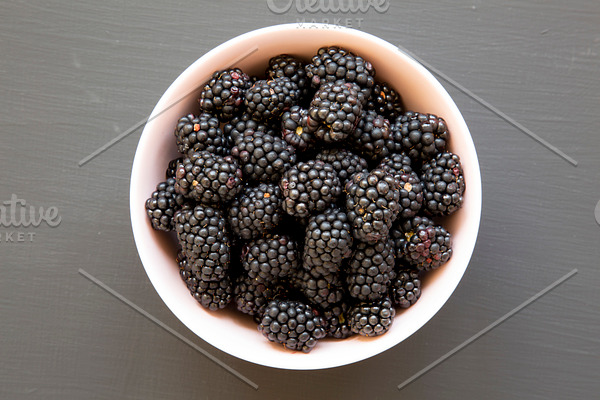 Download Blackberries In A Blue Bowl High Quality Food Images Creative Market