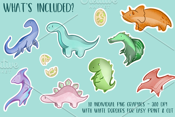 Dino Stickers,Printable Stickers, PNG