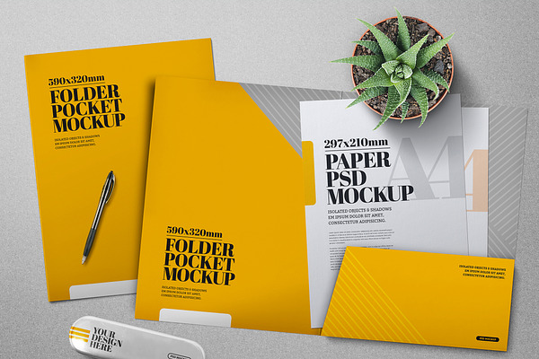 Folder Pocket Mockup | Free Mockups