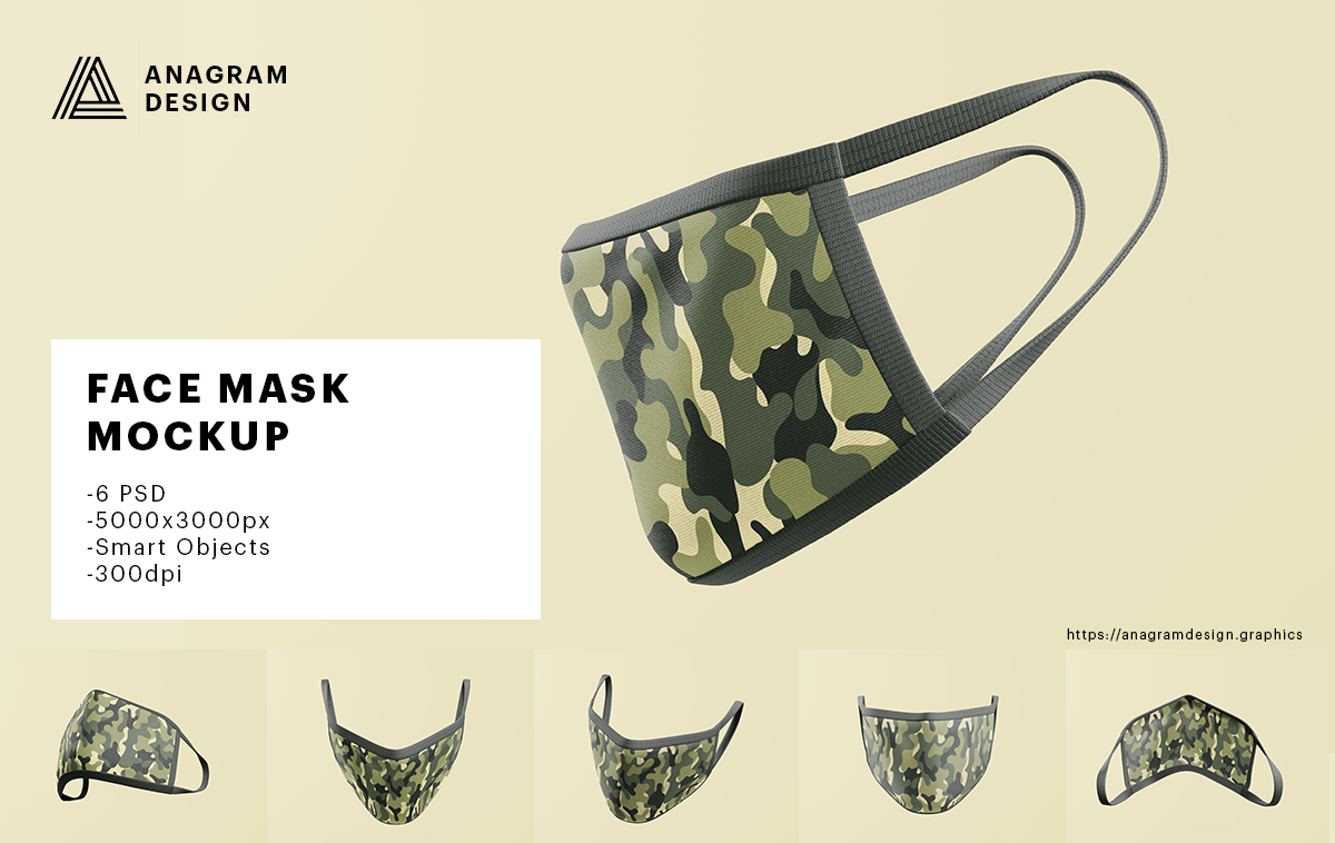 Download Face Mask Mockup Creative Photoshop Templates Creative Market