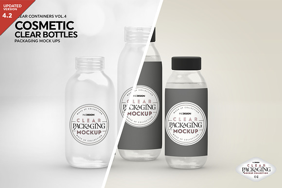 Clear Cosmetic Bottle Set Mockup Creative Photoshop Templates Creative Market