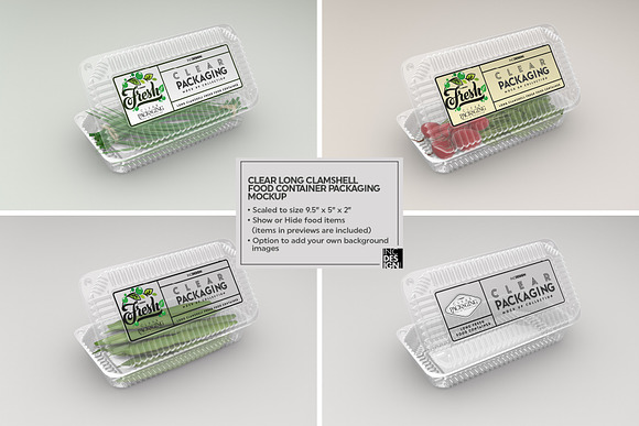 Download Long Clamshell Packaging Mockup Creative Photoshop Templates Creative Market