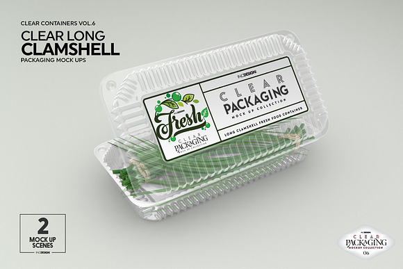 Download Long Clamshell Packaging Mockup Creative Photoshop Templates Creative Market