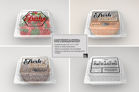 Download Medium Clamshell Packaging Mockup Creative Photoshop Templates Creative Market