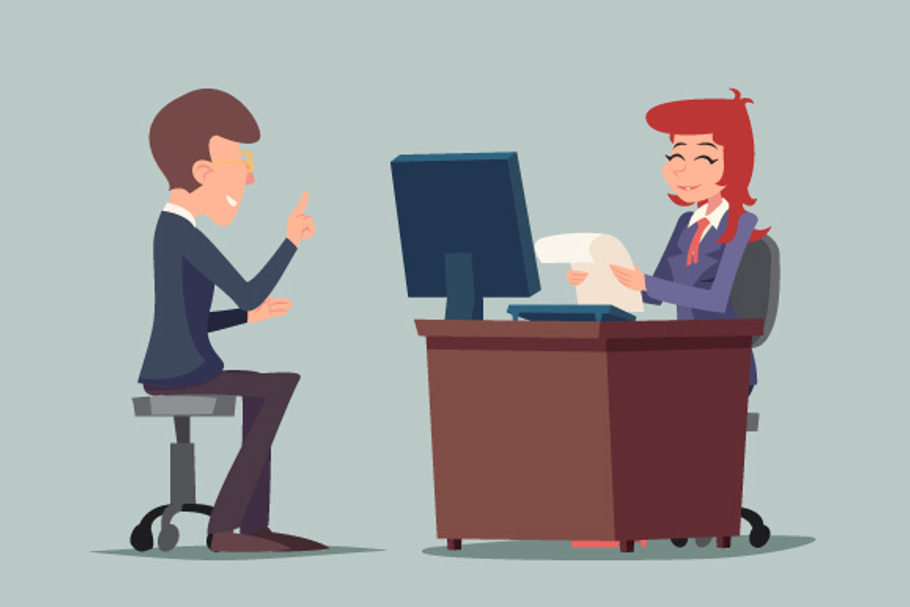 Job Interview Task Conversation | Pre-Designed Illustrator Graphics