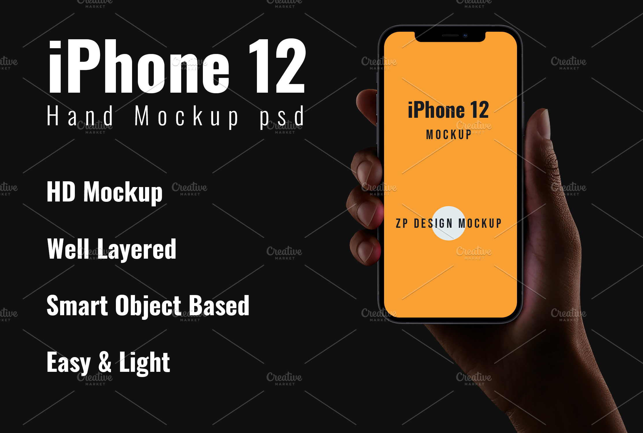 Iphone 12 Mockup Hand Mockup Psd Creative Photoshop Templates Creative Market