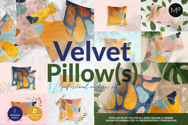 Download Velvet Pillow 12 Mockups Generator Creative Photoshop Templates Creative Market