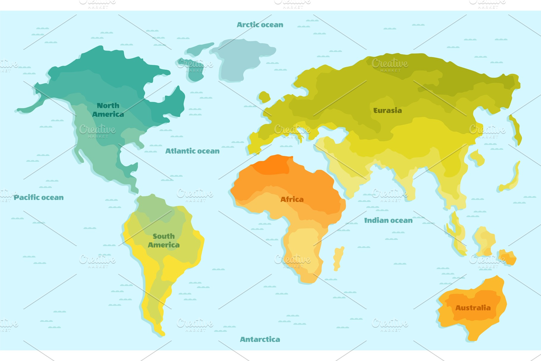 Vector illustration world map | Vector Graphics ~ Creative Market