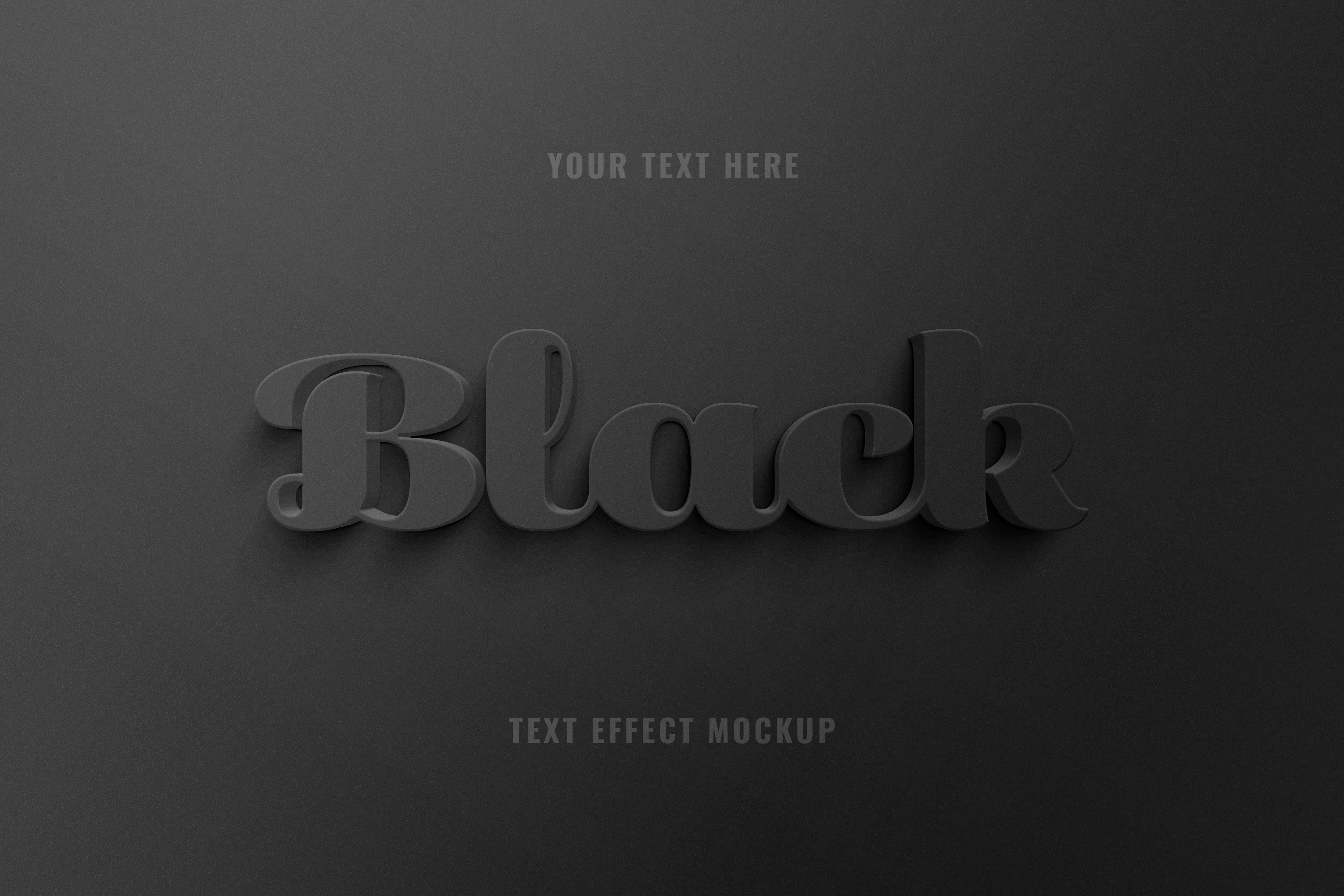 Black Glossy Metal Stencil Elegant 3D Text Effect