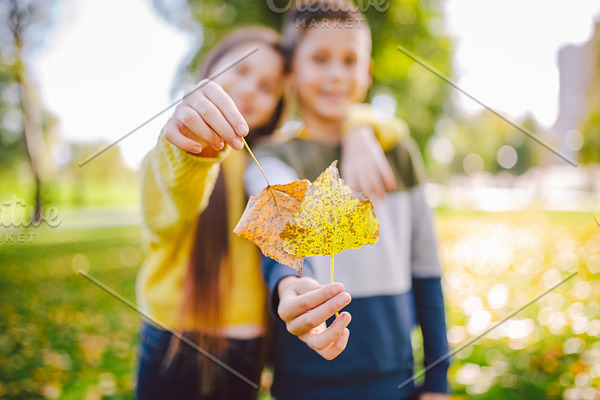 Happy Twins Teenagers Boy And Girl Stock Photo Containing Autumn And Fall High Quality Nature Stock Photos Creative Market