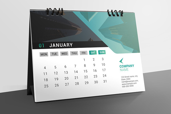 Desk Calendar 2021 V19 | Creative Photoshop Templates ~ Creative Market