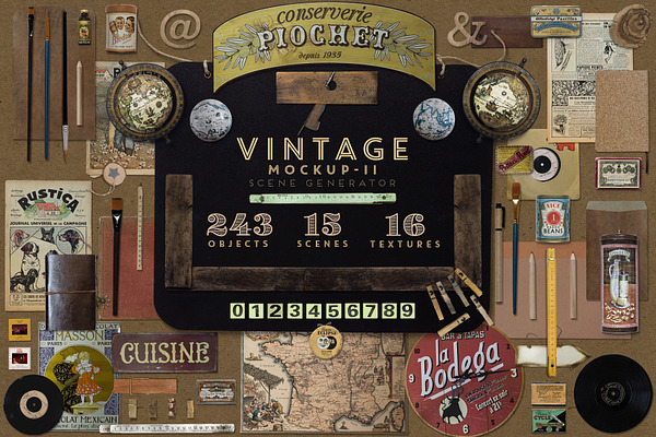 Download Vintage Mock Up Scene Generator Creative Photoshop Templates Creative Market