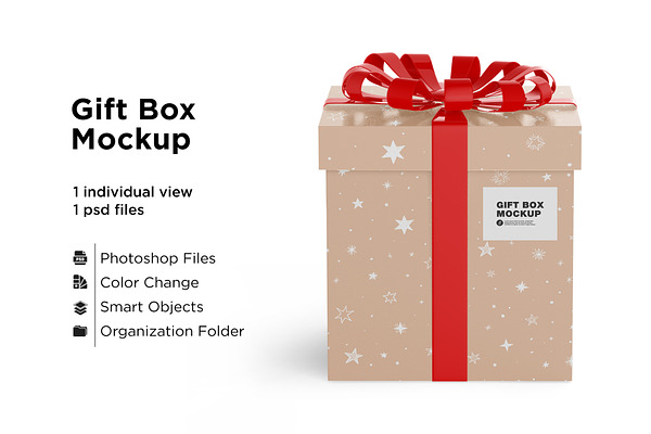 Download Gift Box Mockup Creative Photoshop Templates Creative Market